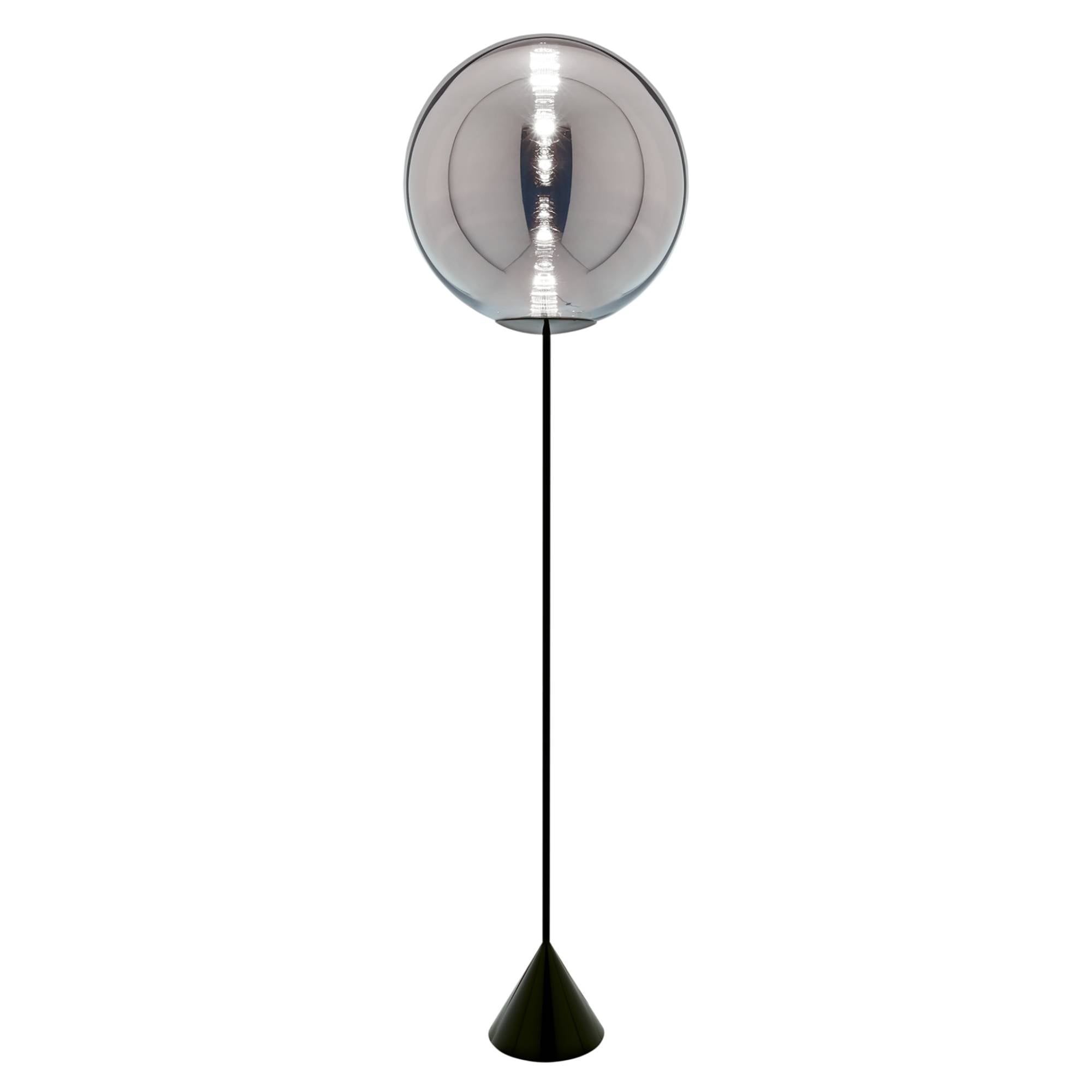 Globe Cone Floor Lamp: Sliver