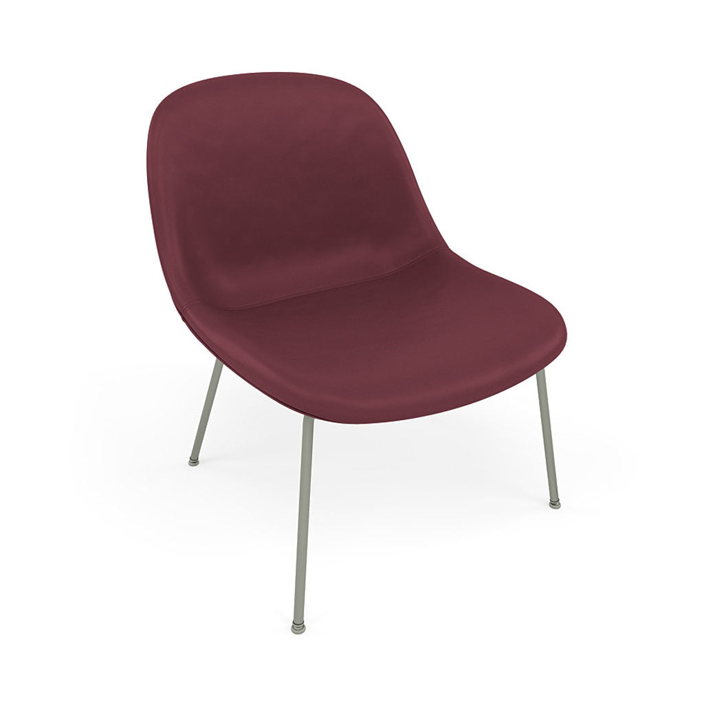Fiber Lounge Chair: Tube Base + Upholstered + Dusty Green