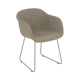 Fiber Armchair: Sled Base + Upholstered + Dusty Green