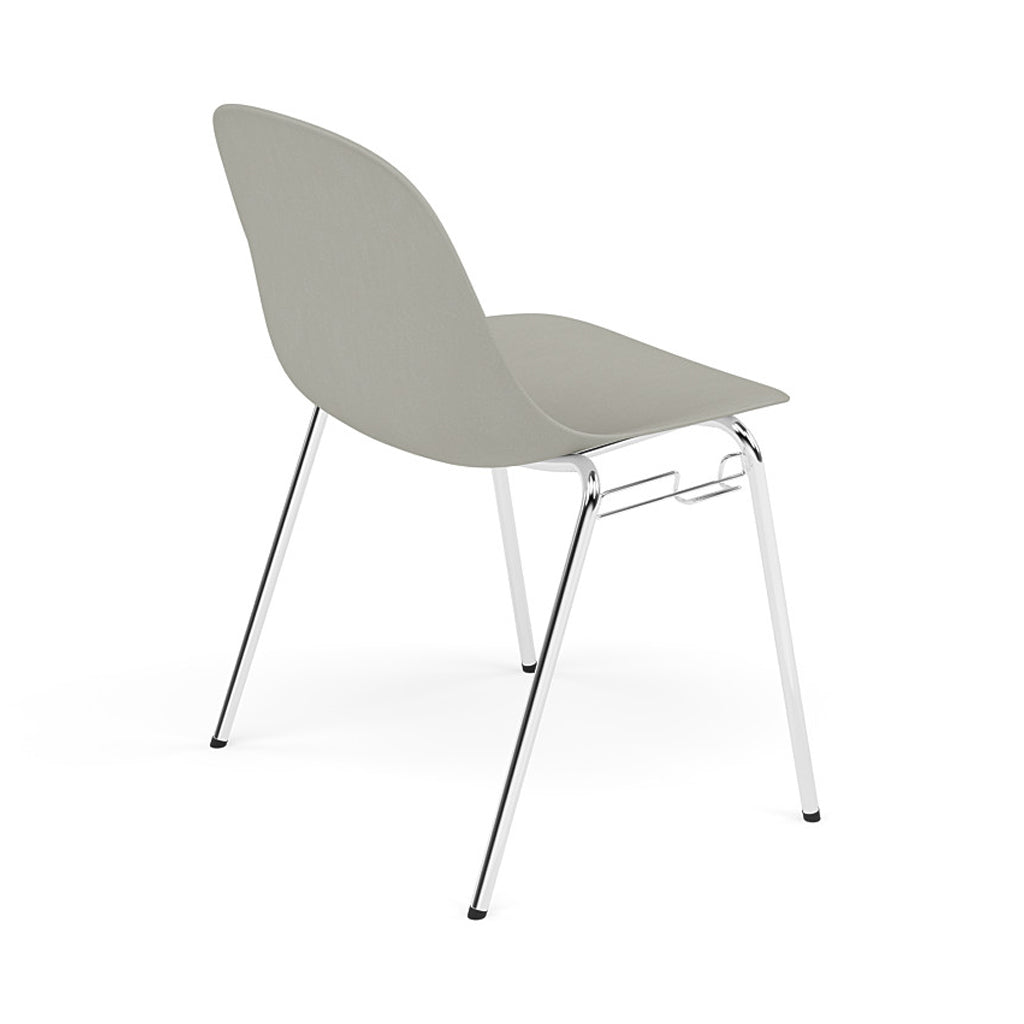 Fiber Side Chair: A-Base with Linking Device + Felt Glides + Grey