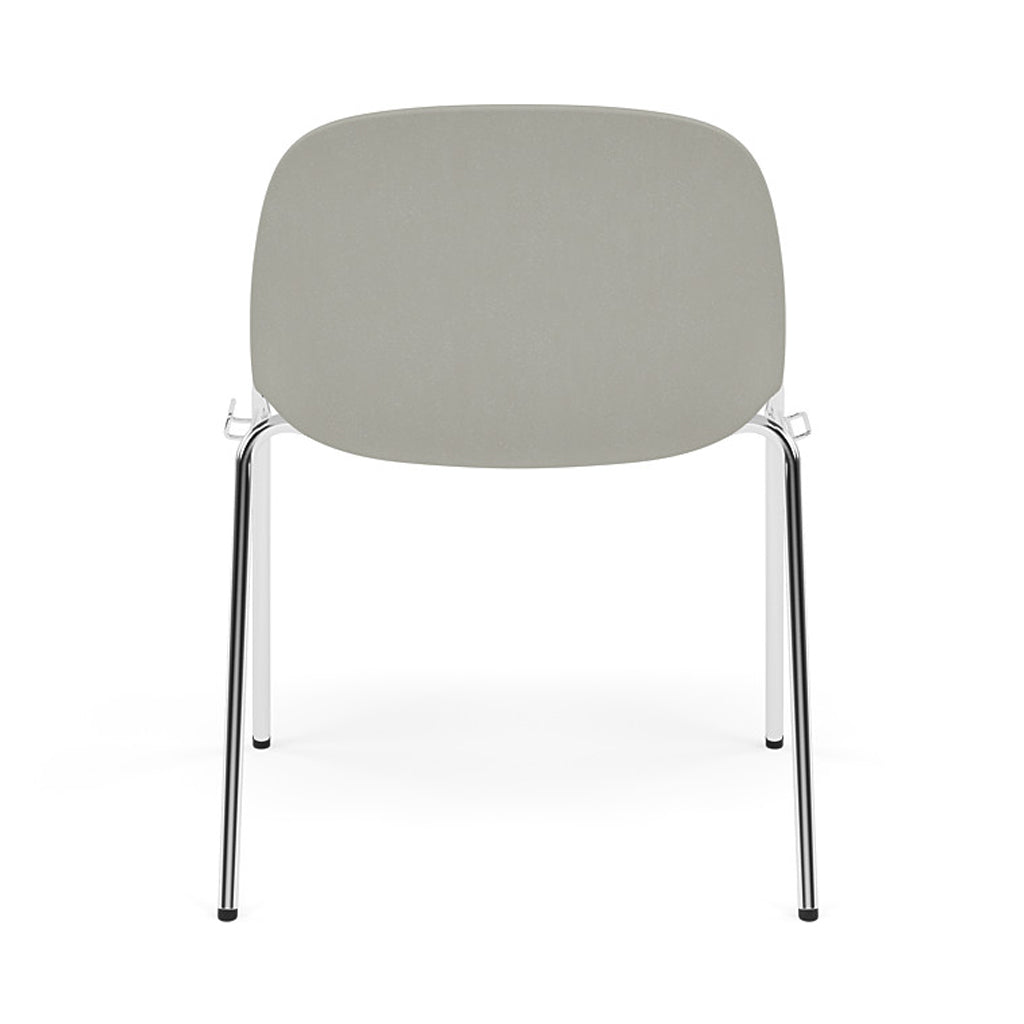 Fiber Side Chair: A-Base with Linking Device + Felt Glides + Grey