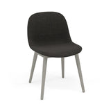 Fiber Side Chair: Wood Base + Recycled Shell + Upholstered + Grey