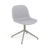 Fiber Side Chair: Swivel Base + Recycled Shell + Upholstered + Grey