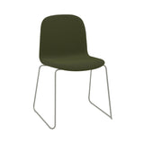 Visu Chair: Sled Base + Upholstered + Grey