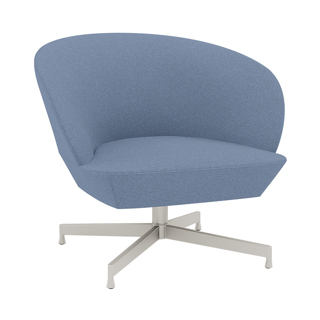 Oslo Lounge Chair: Swivel Base + Grey