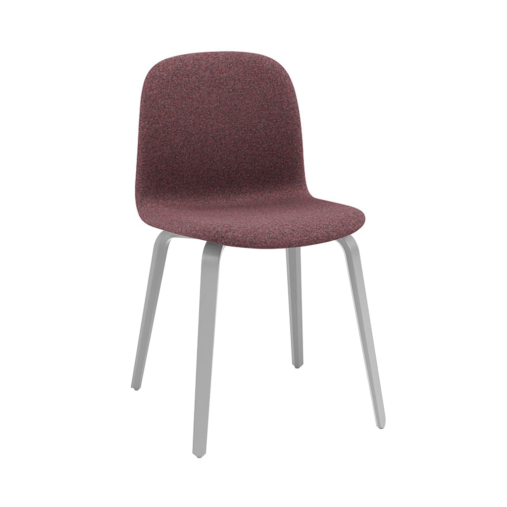 Visu Chair: Wood Base + Upholstered + Grey