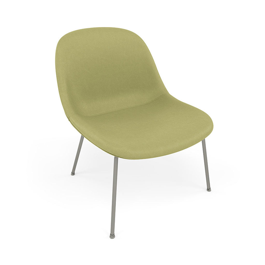 Fiber Lounge Chair: Tube Base + Upholstered + Grey