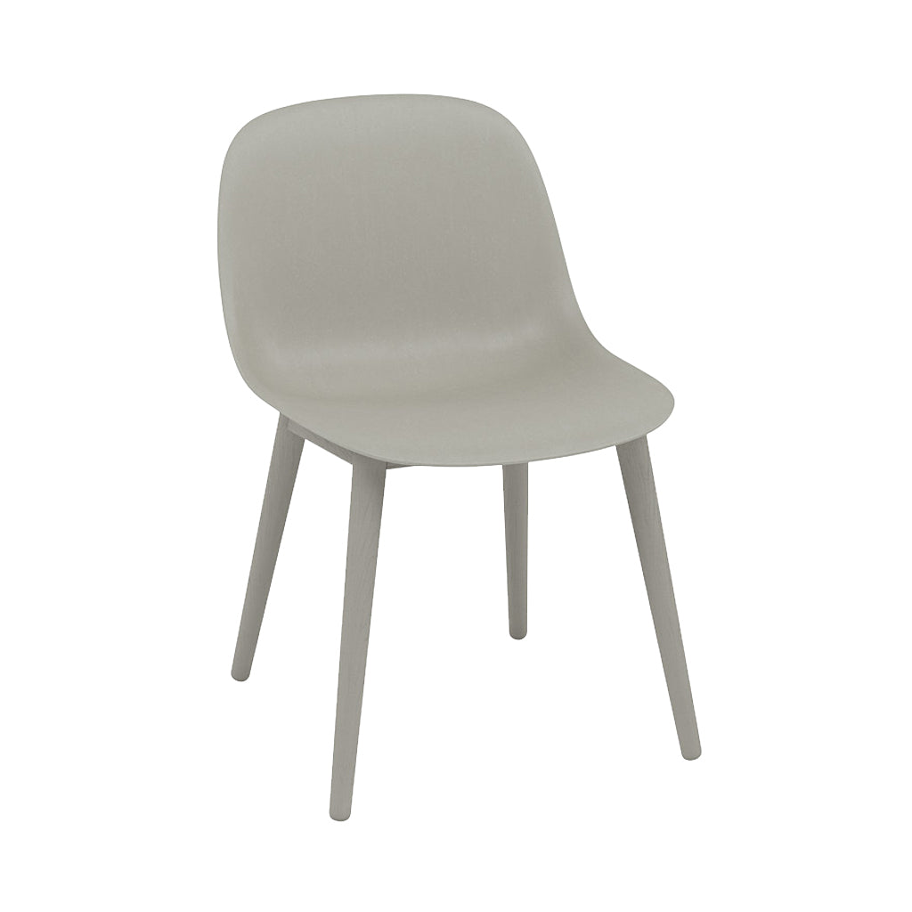 Fiber Side Chair: Wood Base + Recycled Shell + Grey