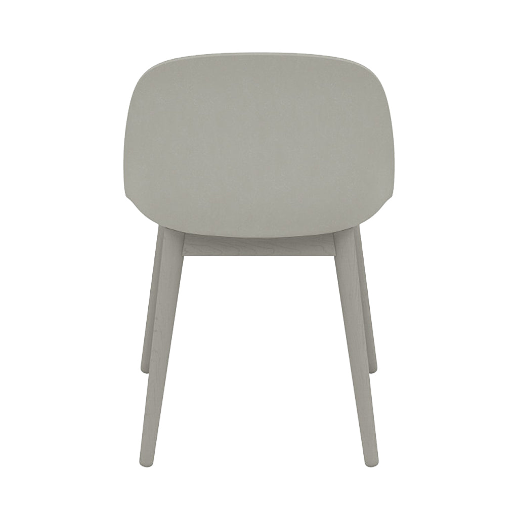 Fiber Side Chair: Wood Base + Recycled Shell + Grey