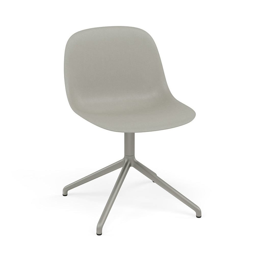 Fiber Side Chair: Swivel Base + Recycled Shell + Grey + Grey