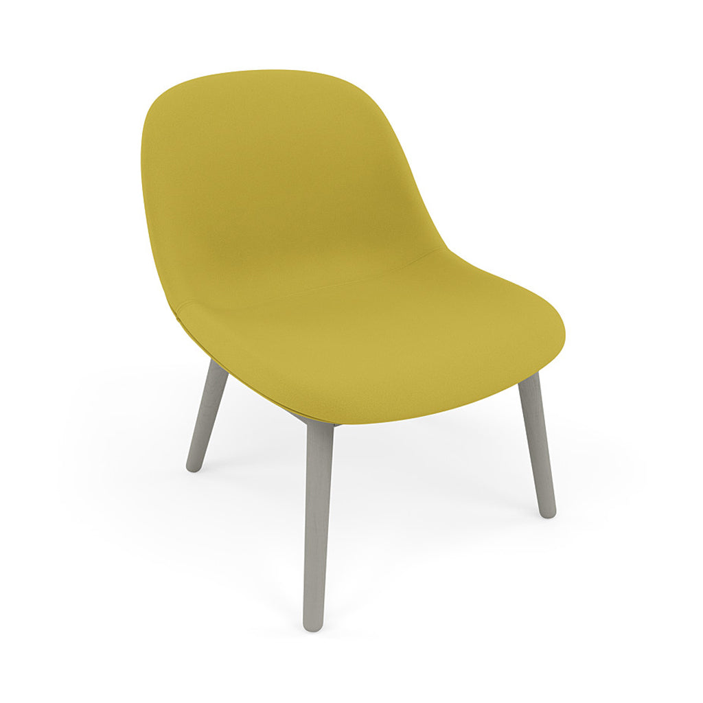 Fiber Lounge Chair: Wood Base + Upholstered + Grey