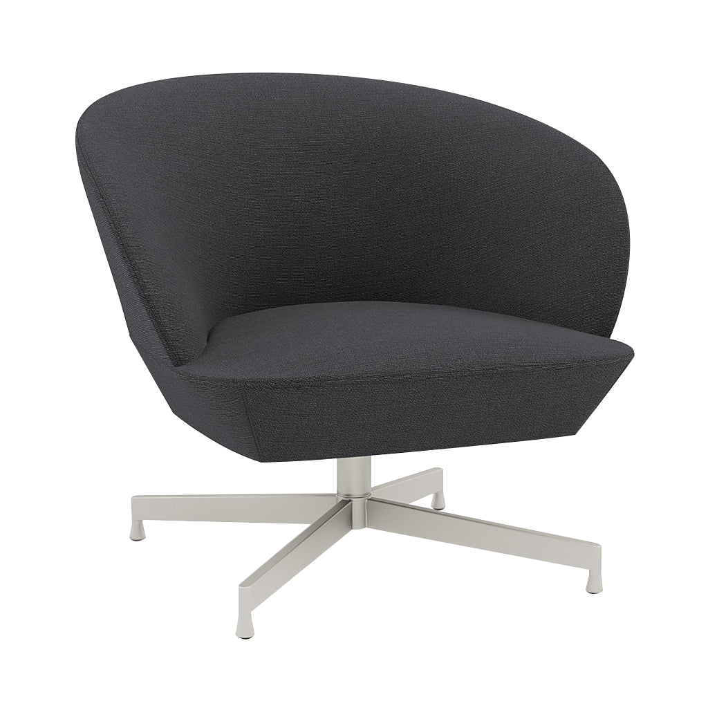 Oslo Lounge Chair: Swivel Base + Grey