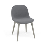Fiber Side Chair: Wood Base + Recycled Shell + Upholstered + Grey