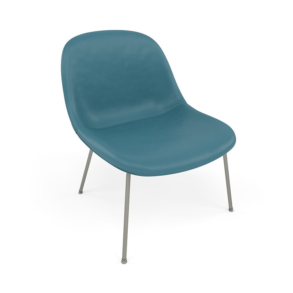 Fiber Lounge Chair: Tube Base + Upholstered + Grey