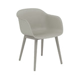 Fiber Armchair: Wood Base + Recycled Shell + Grey