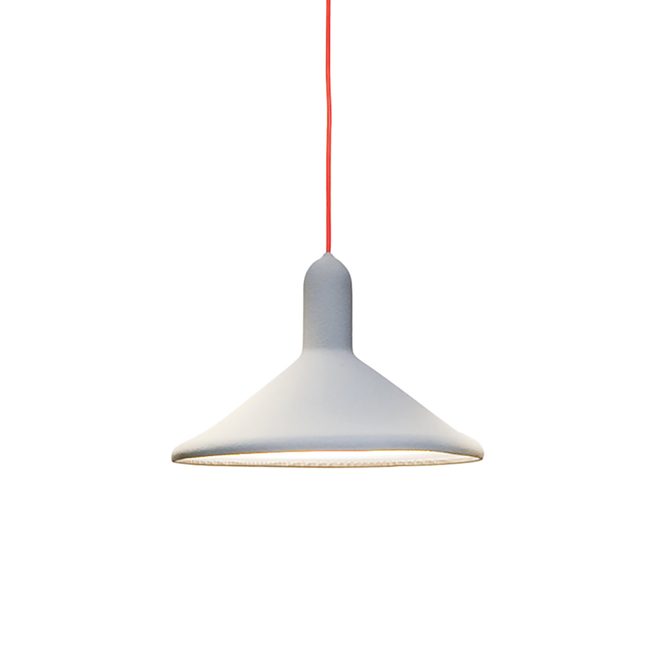Torch Light Pendant: S3 Cone + Signal Grey + Red Cable