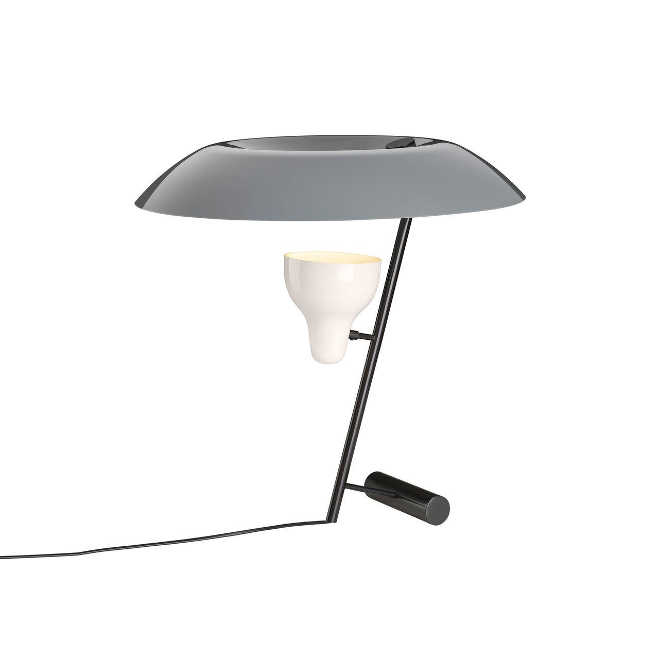 Model 548 Table Lamp: Dark Burnished Brass + Grey