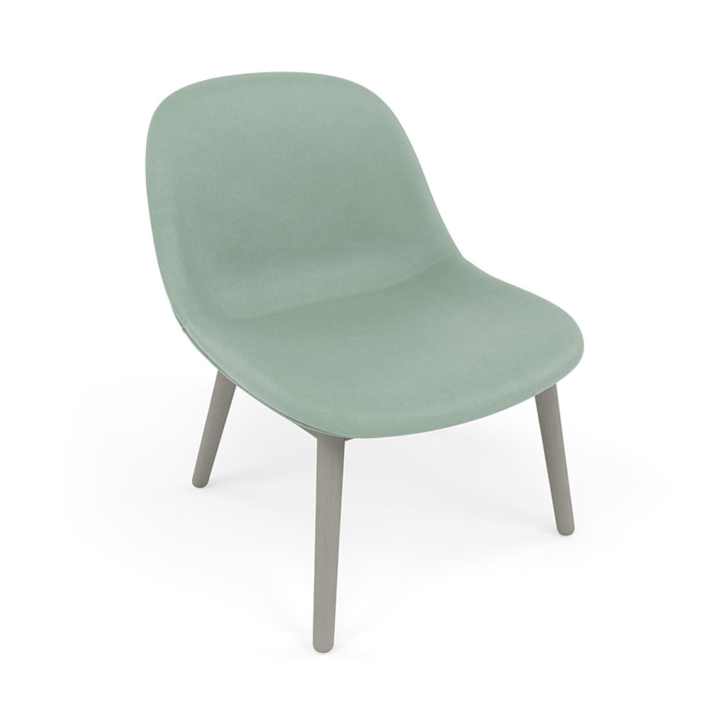 Fiber Lounge Chair: Wood Base + Upholstered + Grey