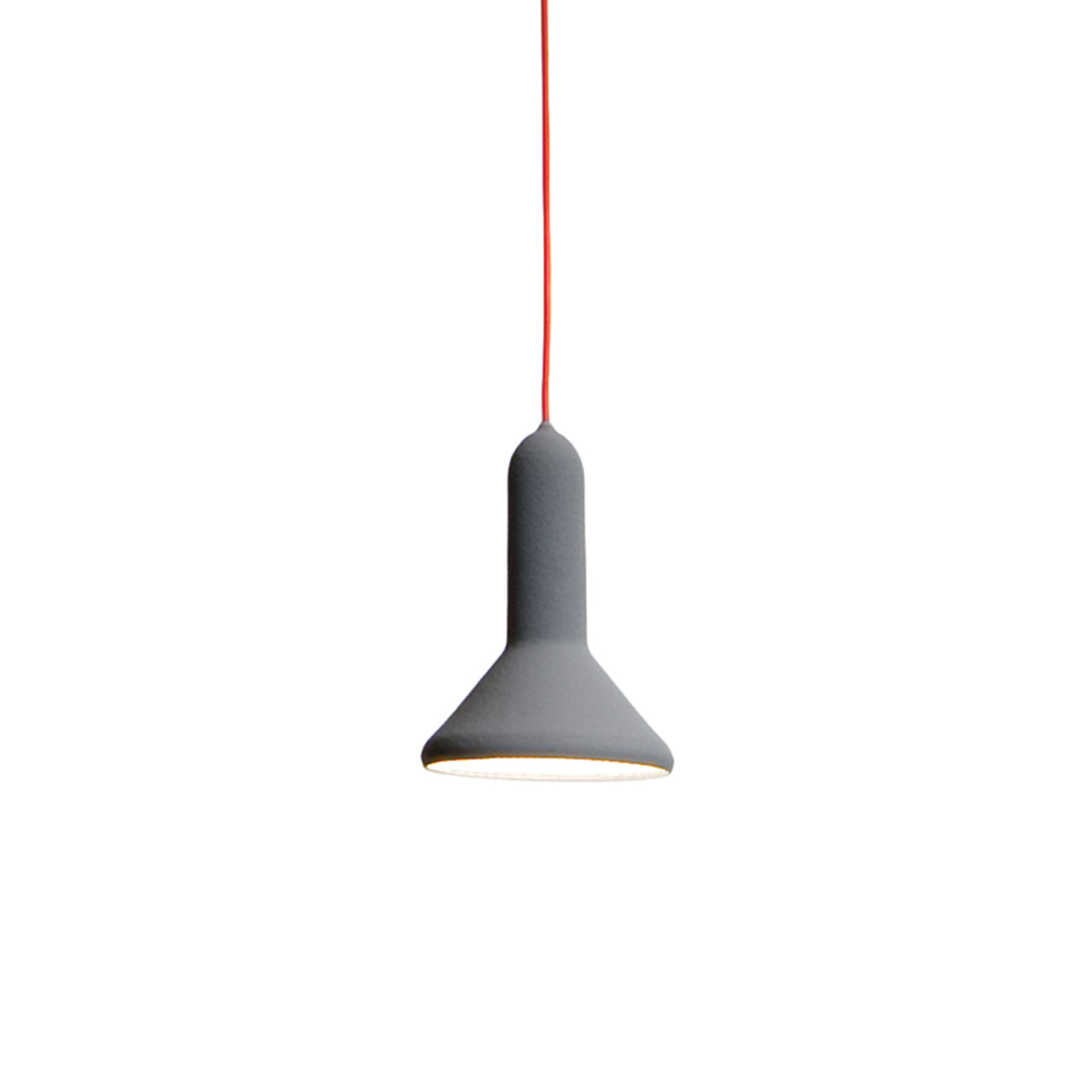 Torch Light Pendant: S1 Cone + Signal Grey + Red Cable
