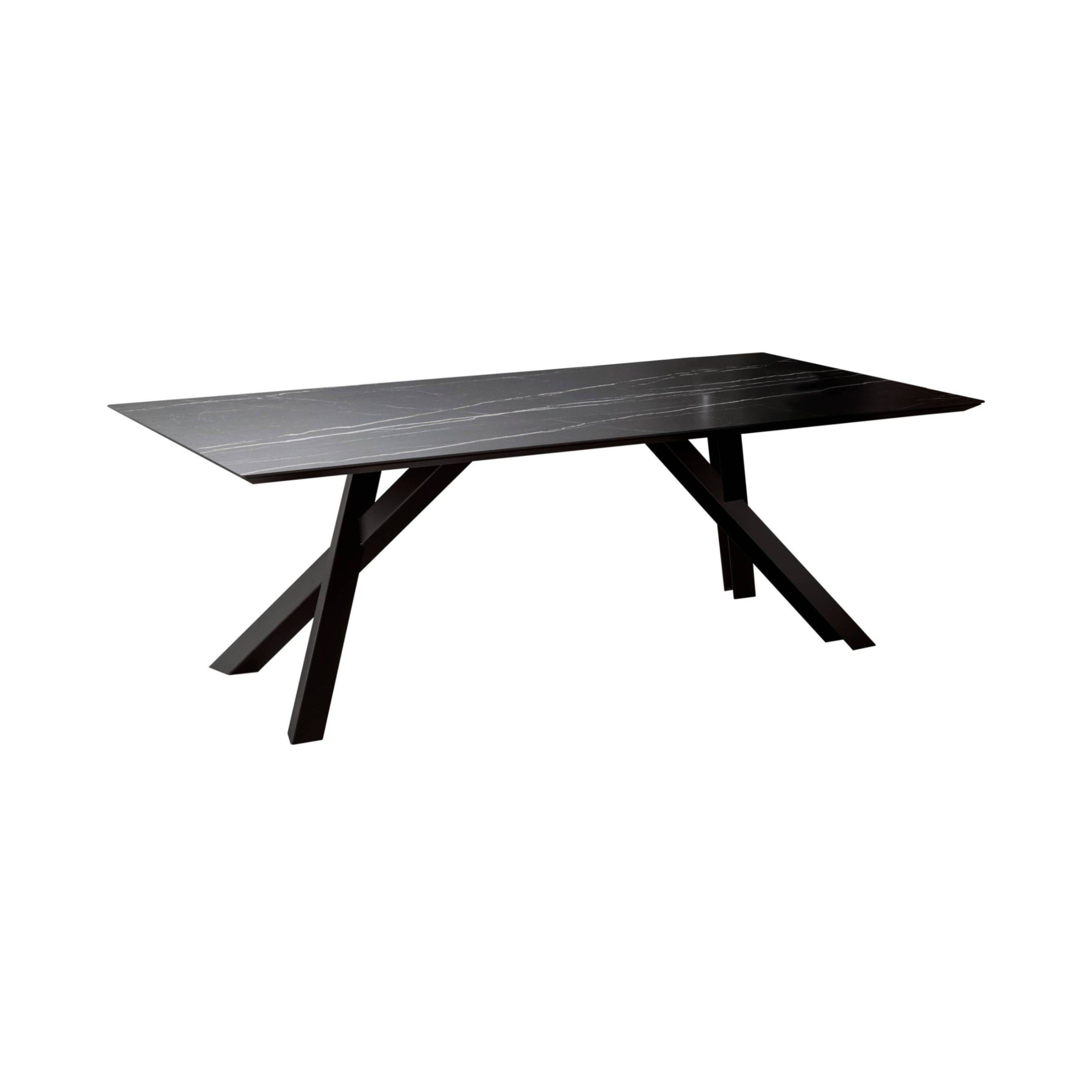 Gustave Dining Table: Small + Black Ash + Lacquered Black