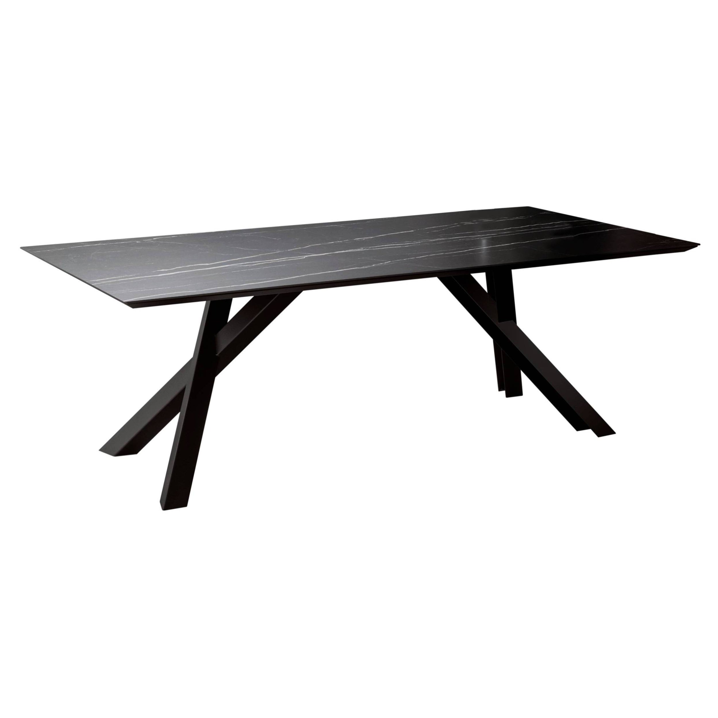 Gustave Dining Table: Large + Black Ash + Lacquered Black