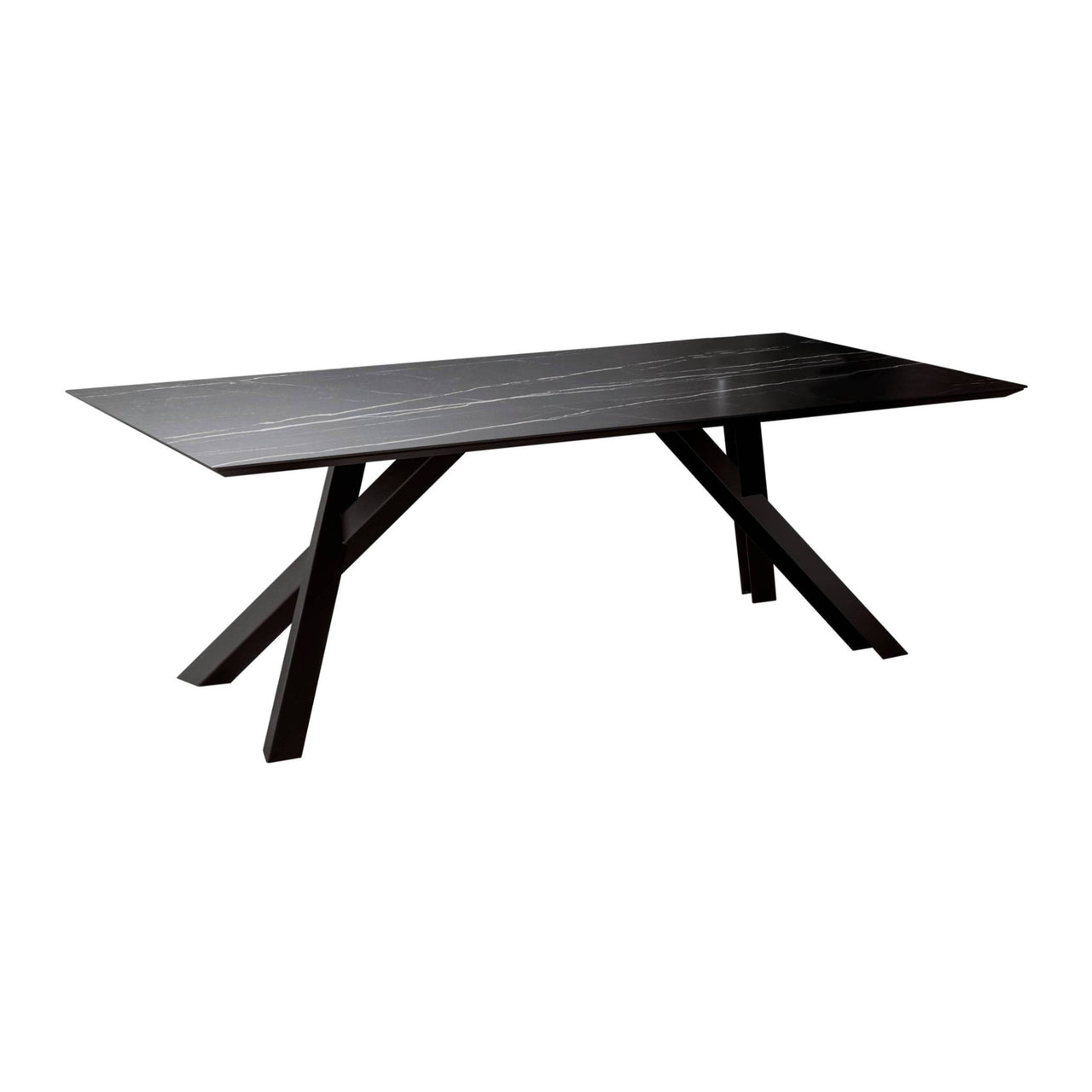 Gustave Dining Table: Medium + Black Ash + Lacquered Black