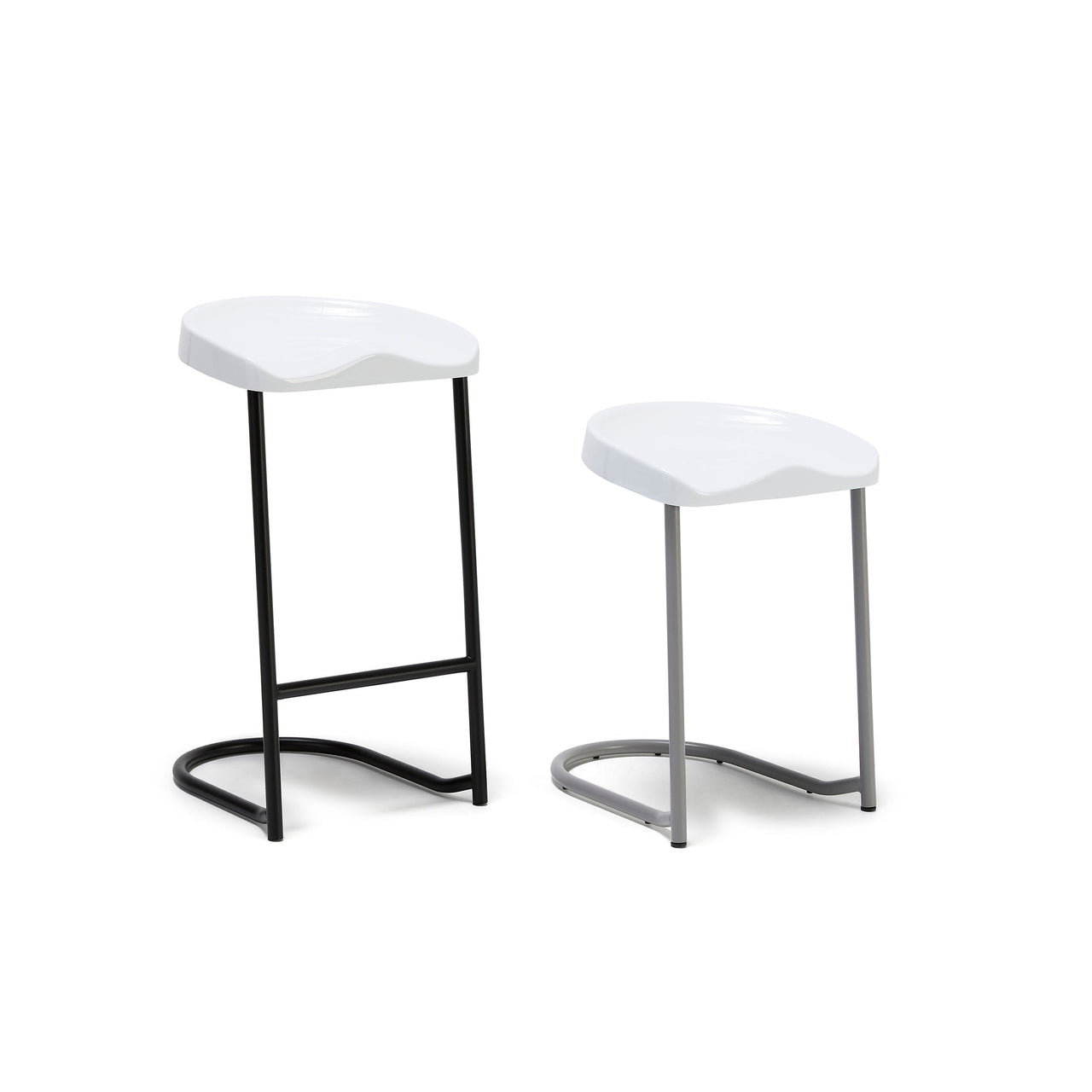 Heidi Stool: Stacking + Medium + White + Black + Low + White + Grey