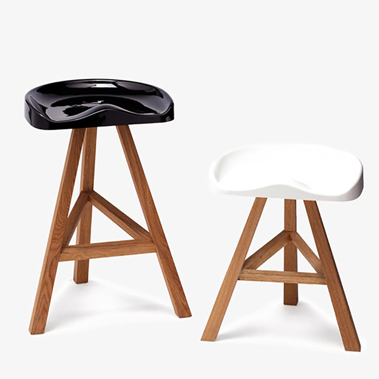 Heidi Stool: Black + Medium + White + Small