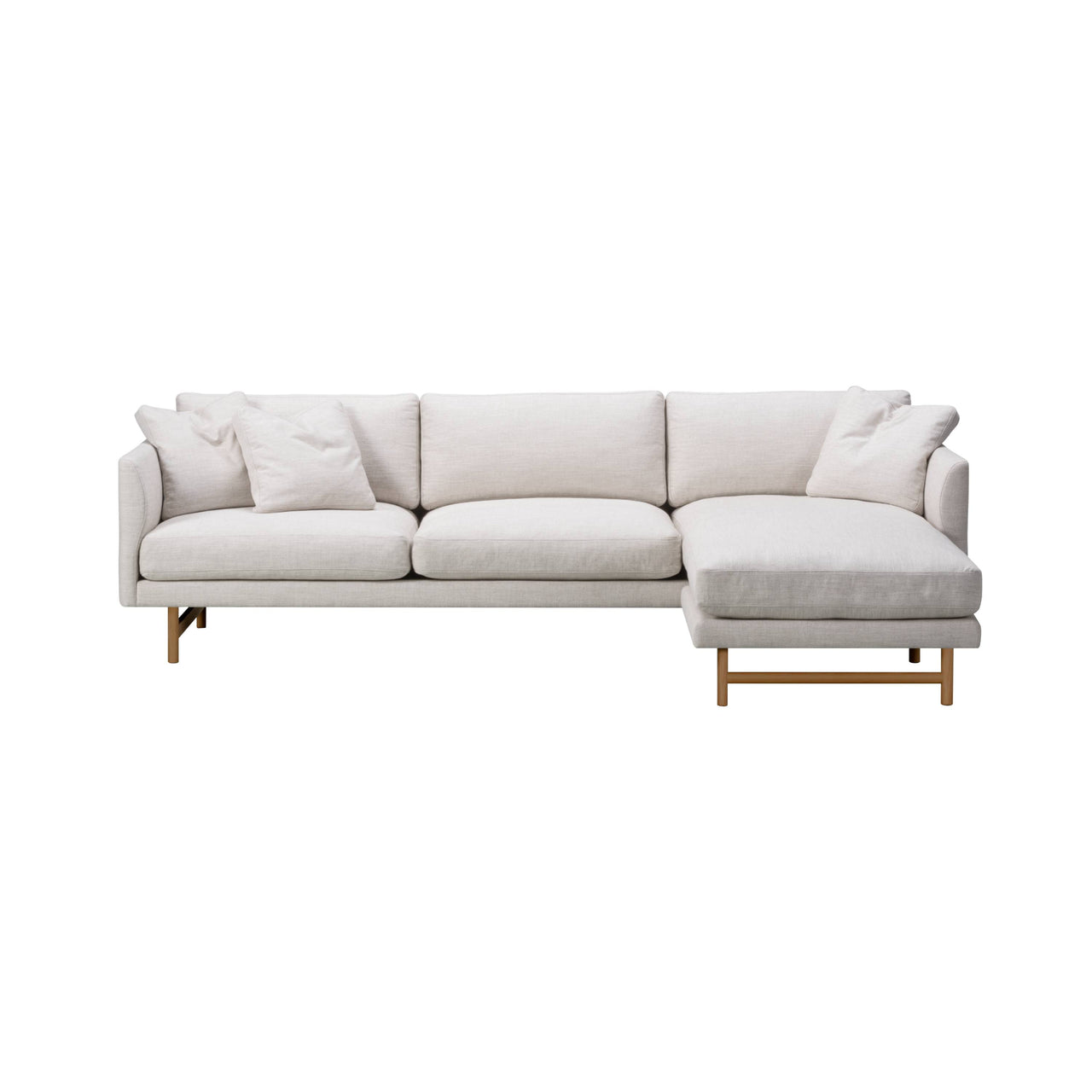 Calmo 3 Seater Chaise: Wood Base + Small - 98.4