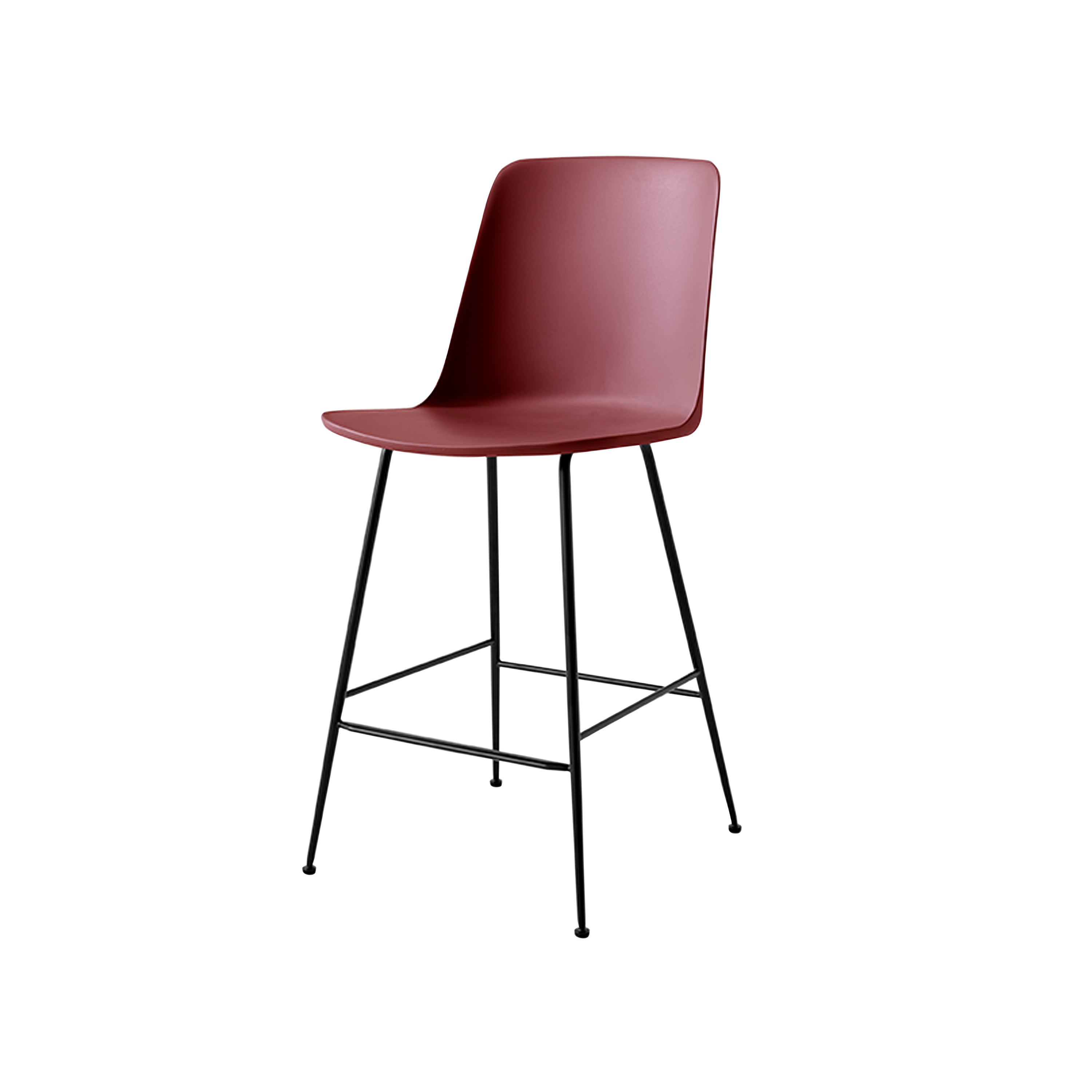 Rely Bar + Counter Highback Chair: HW91 + HW96 + Counter (HW91) + Red Brown + Black