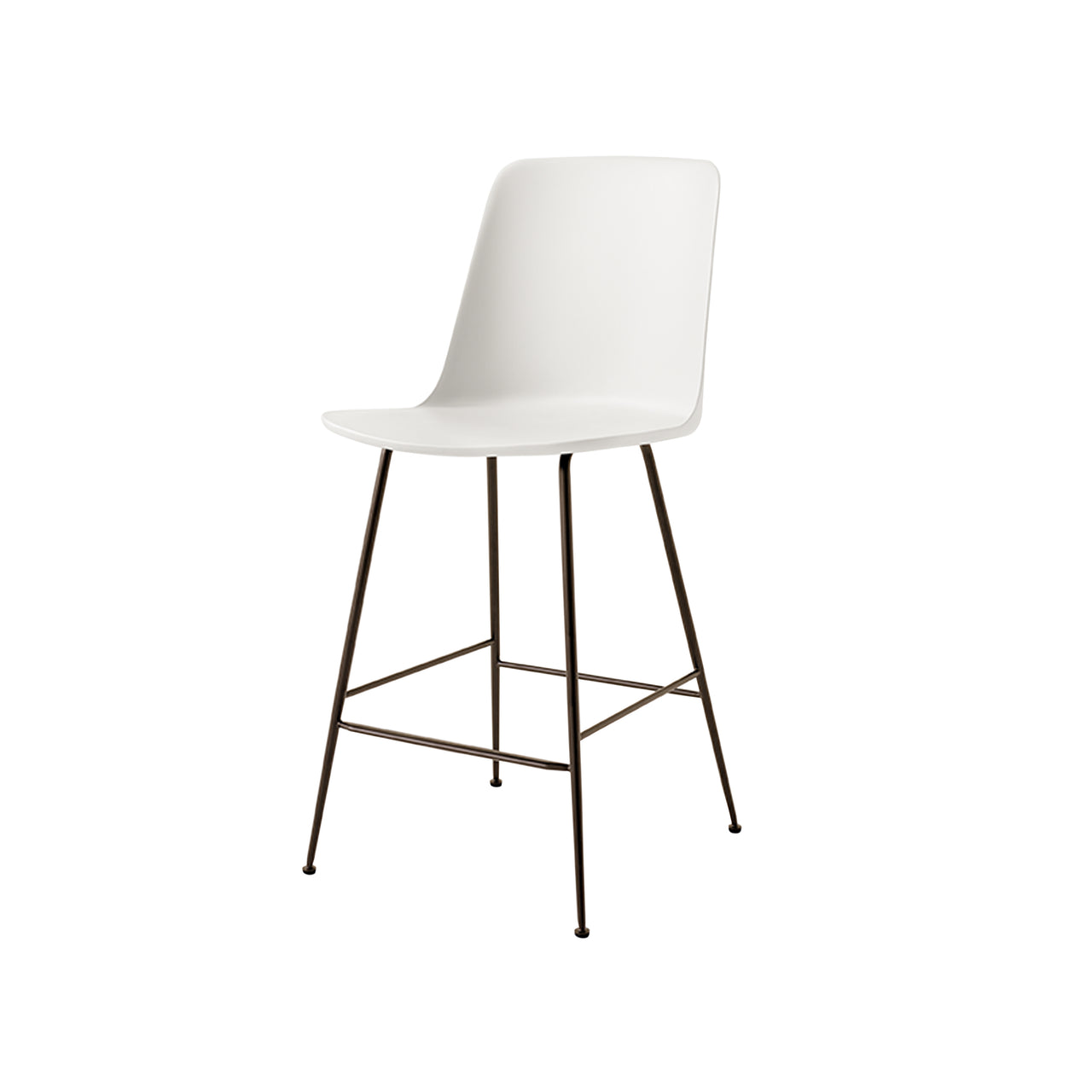 Rely Bar + Counter Highback Chair: HW91 + HW96 + Counter (HW91) + White + Bronzed