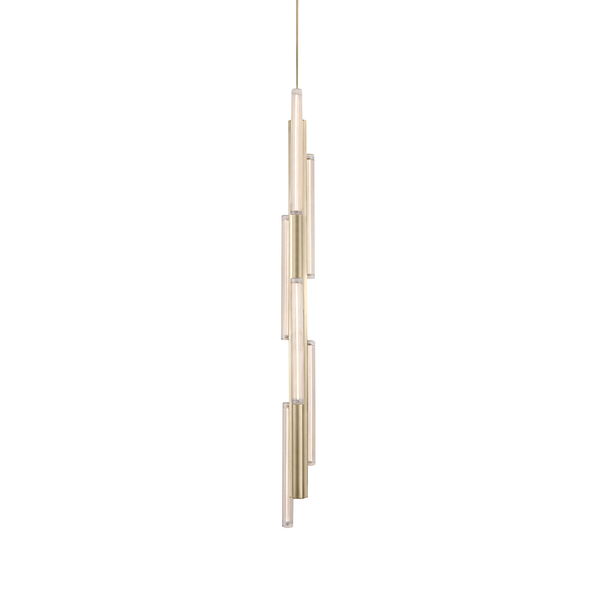 Hail Pendant Light: 6 + Long + Brushed Brass