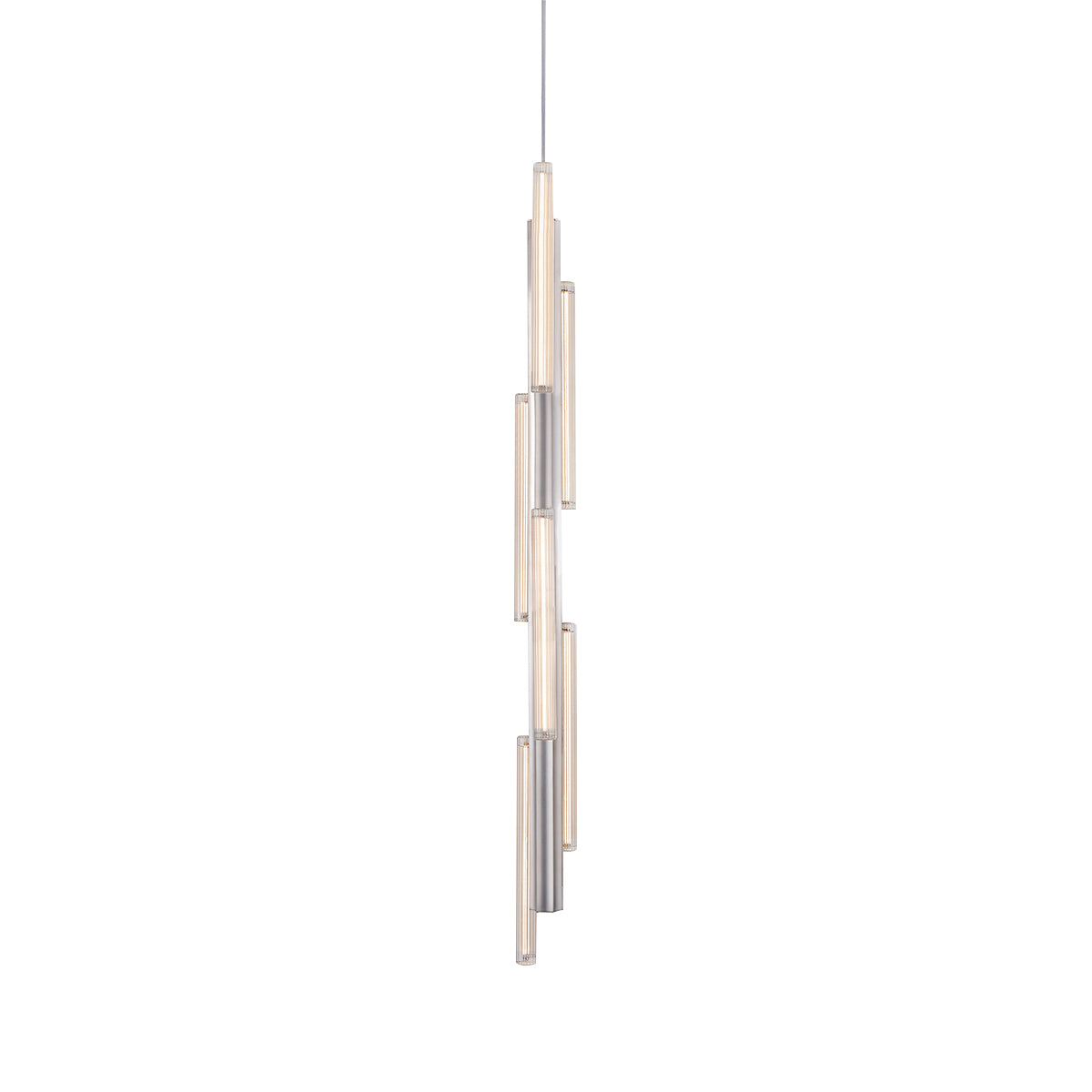 Hail Pendant Light: 6 + Long + Brushed Silver