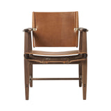 BM1106 Huntsman Chair: Brass + Oiled Walnut + Cognac