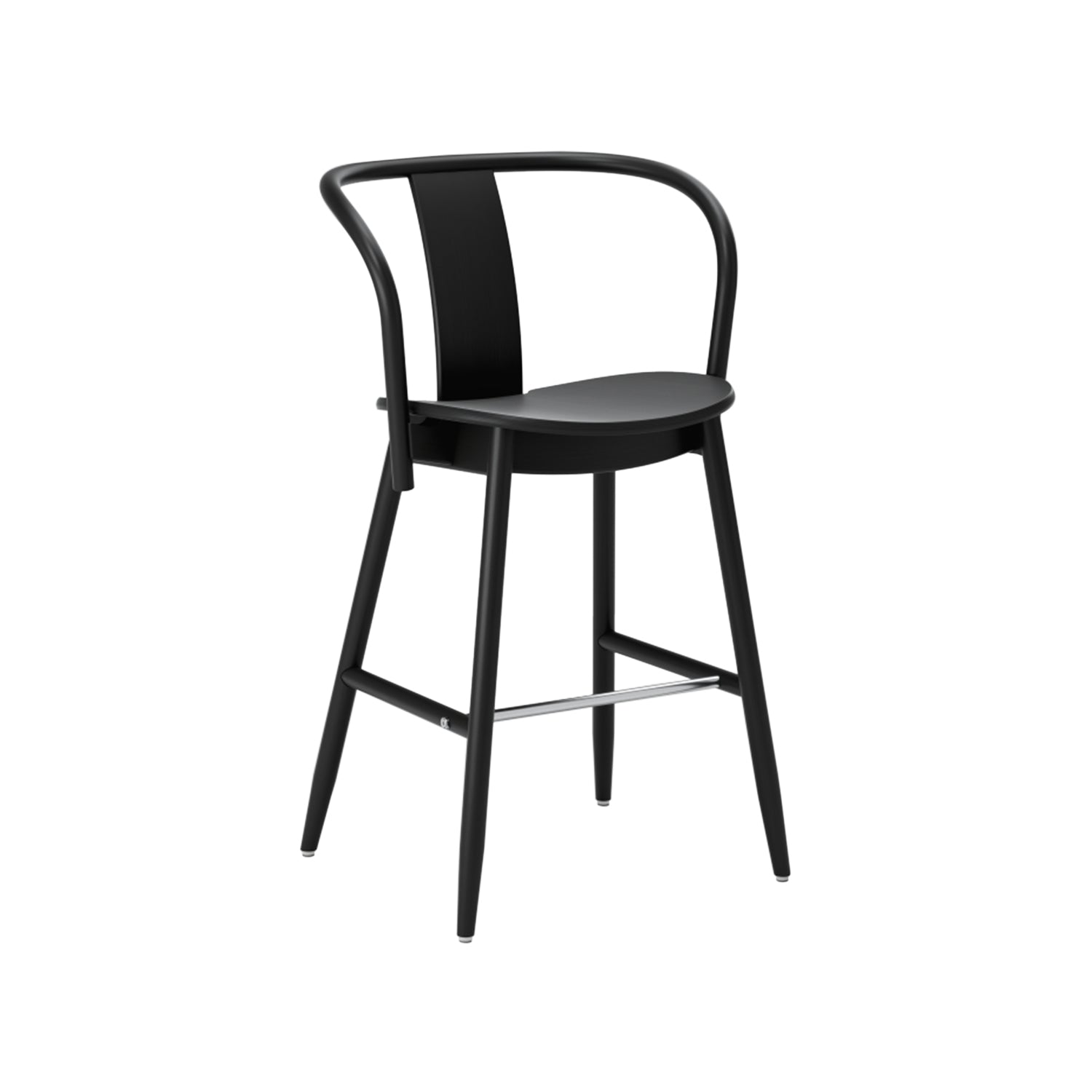 Icha Bar + Counter Chair: Counter + Black Stained Beech