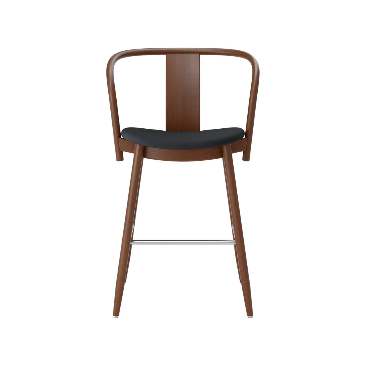 Icha Bar + Counter Chair: Upholstered + Counter + Walnut Stained Beech