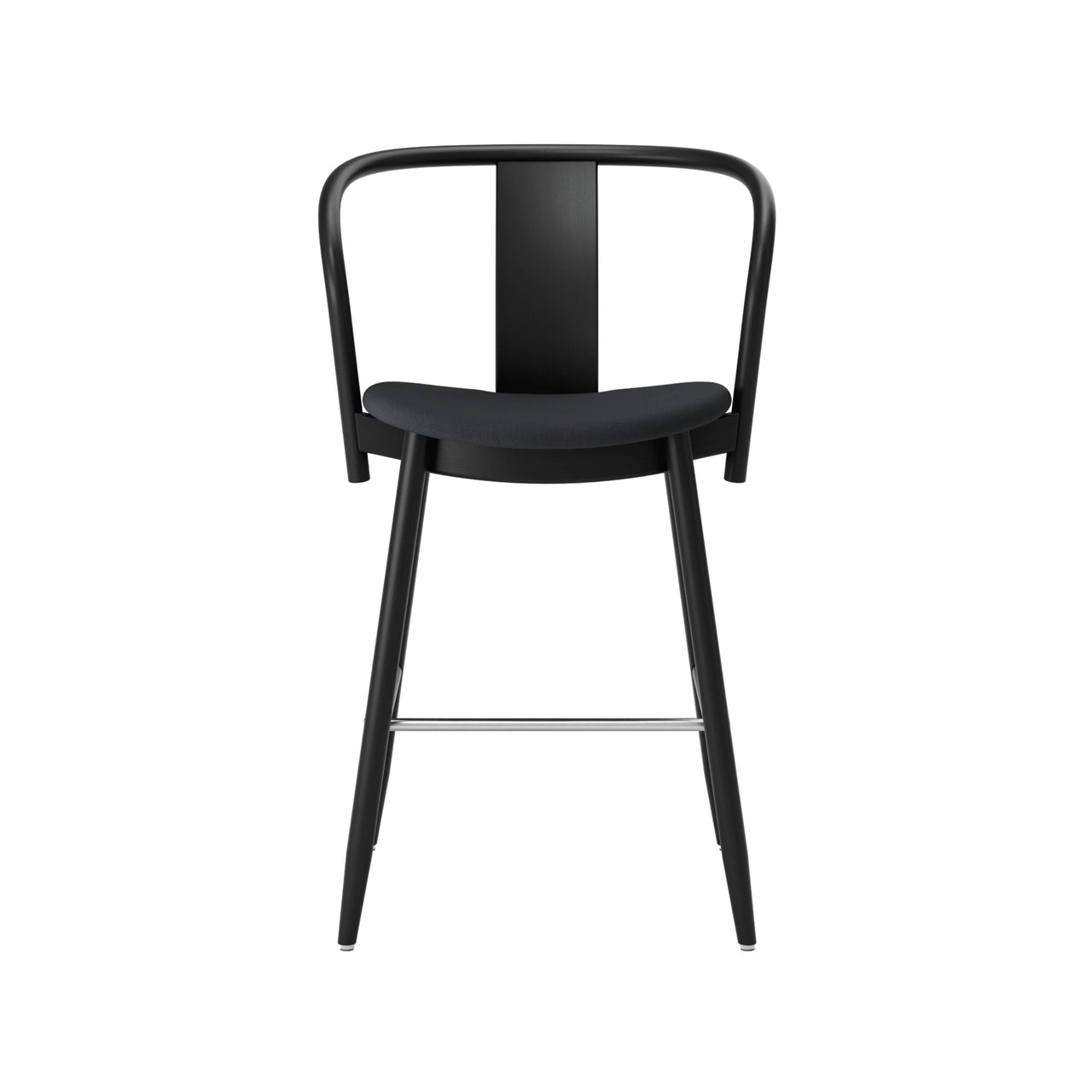 Icha Bar + Counter Chair: Upholstered + Counter + Black Stained Beech