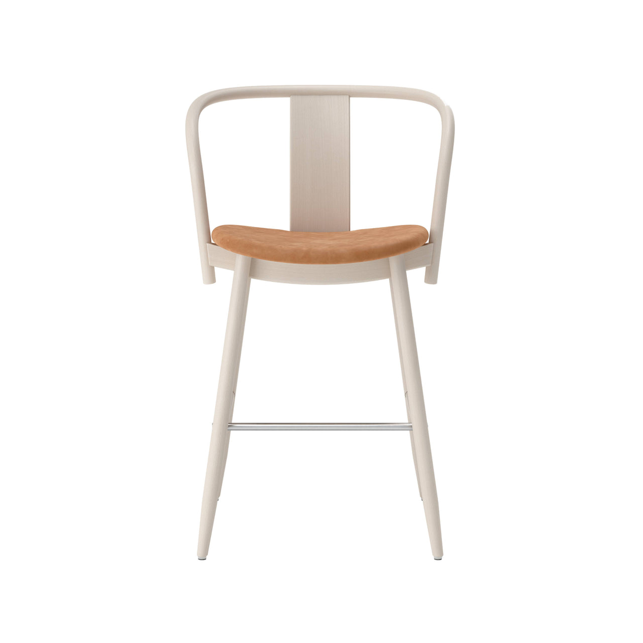 Icha Bar + Counter Chair: Upholstered + Counter + White Oiled Beech
