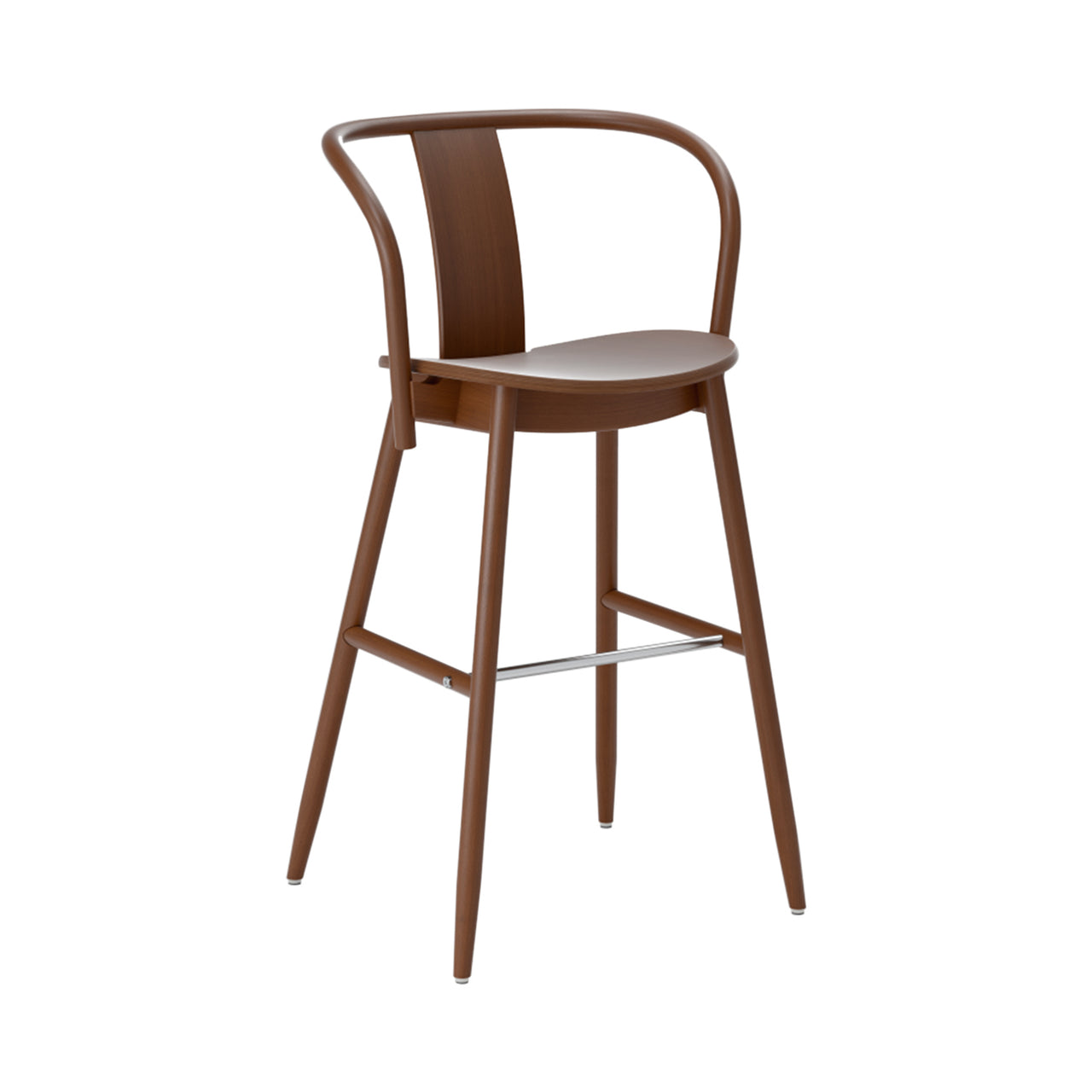 Icha Bar + Counter Chair: Bar + Walnut Stained Beech