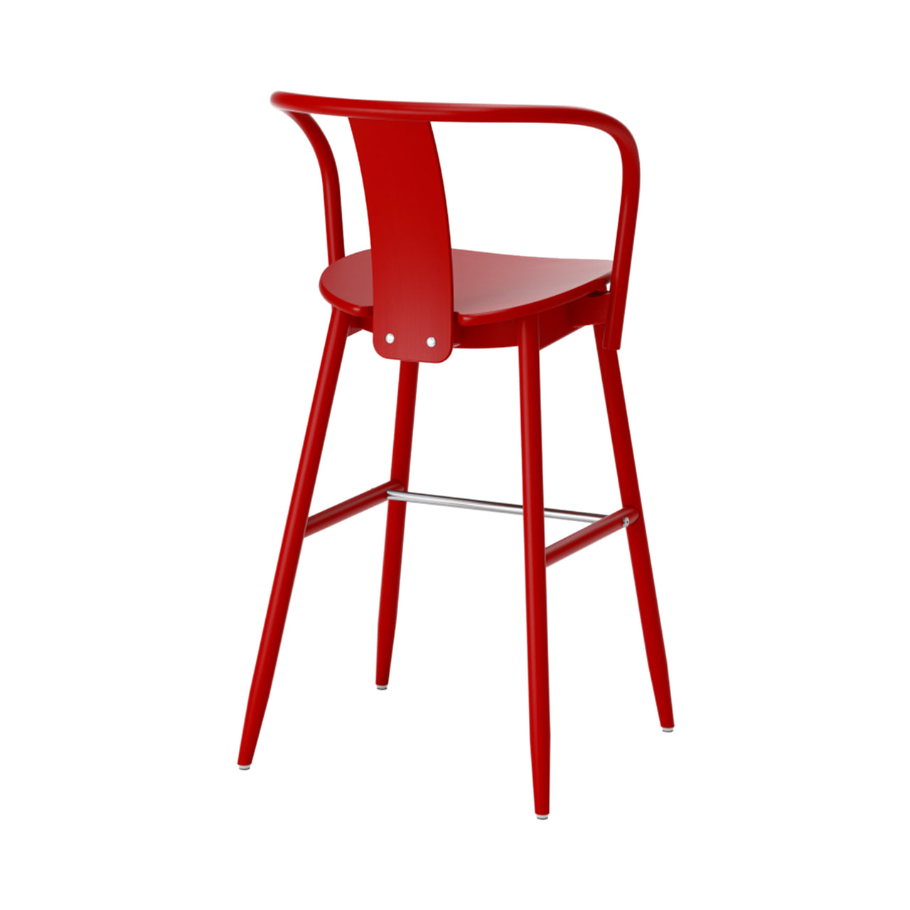 Icha Bar + Counter Chair: Bar + Red Lacquered Beech