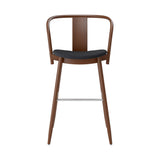 Icha Bar + Counter Chair: Upholstered + Bar + Walnut Stained Beech