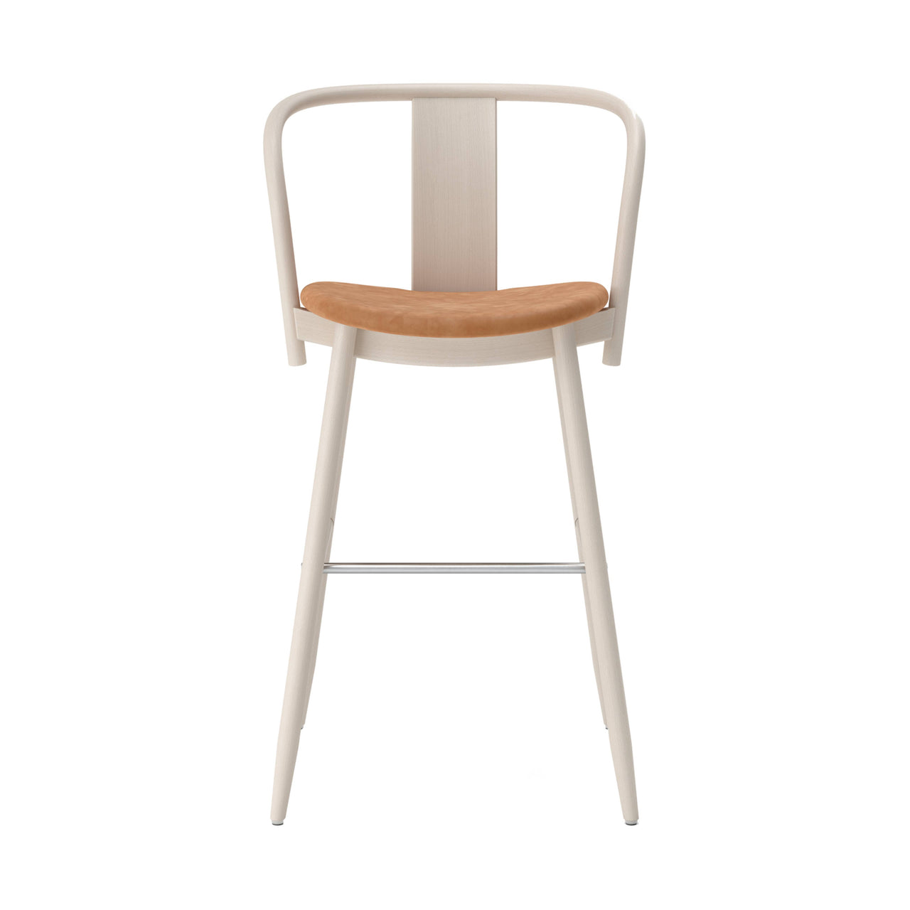 Icha Bar + Counter Chair: Upholstered + Bar + White Olied Beech