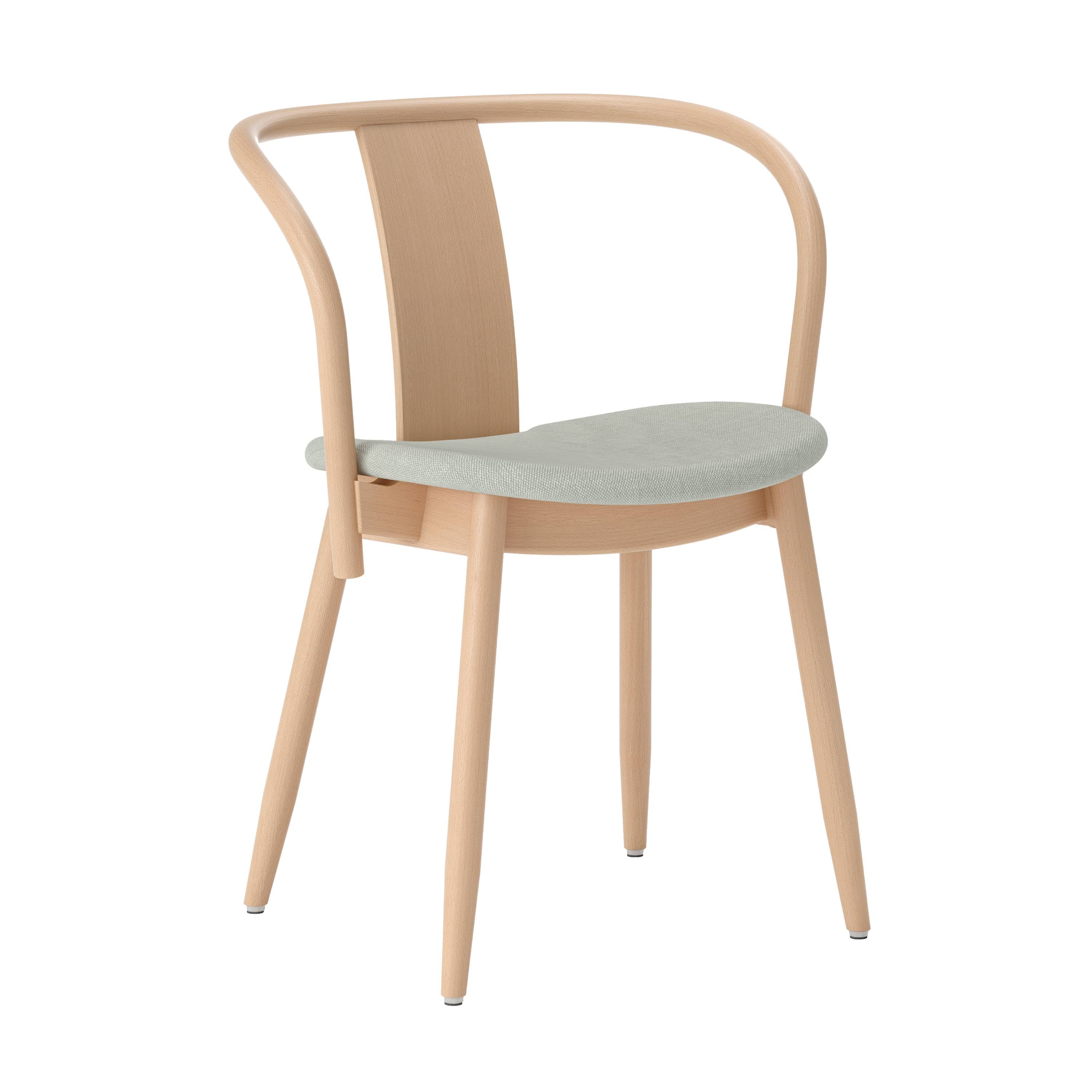 Icha Chair: Upholstered + Natural Beech