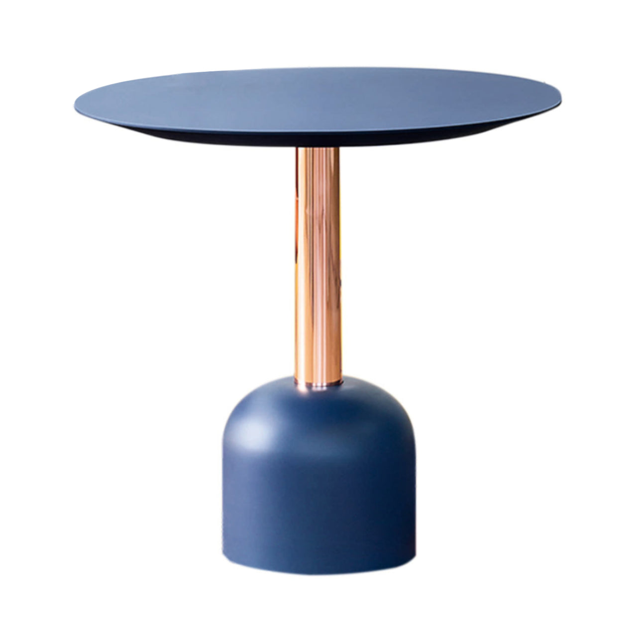 Illo Small Round Dining Table: Lacquered Bisanzio + Lacquered Bisanzio + Copper