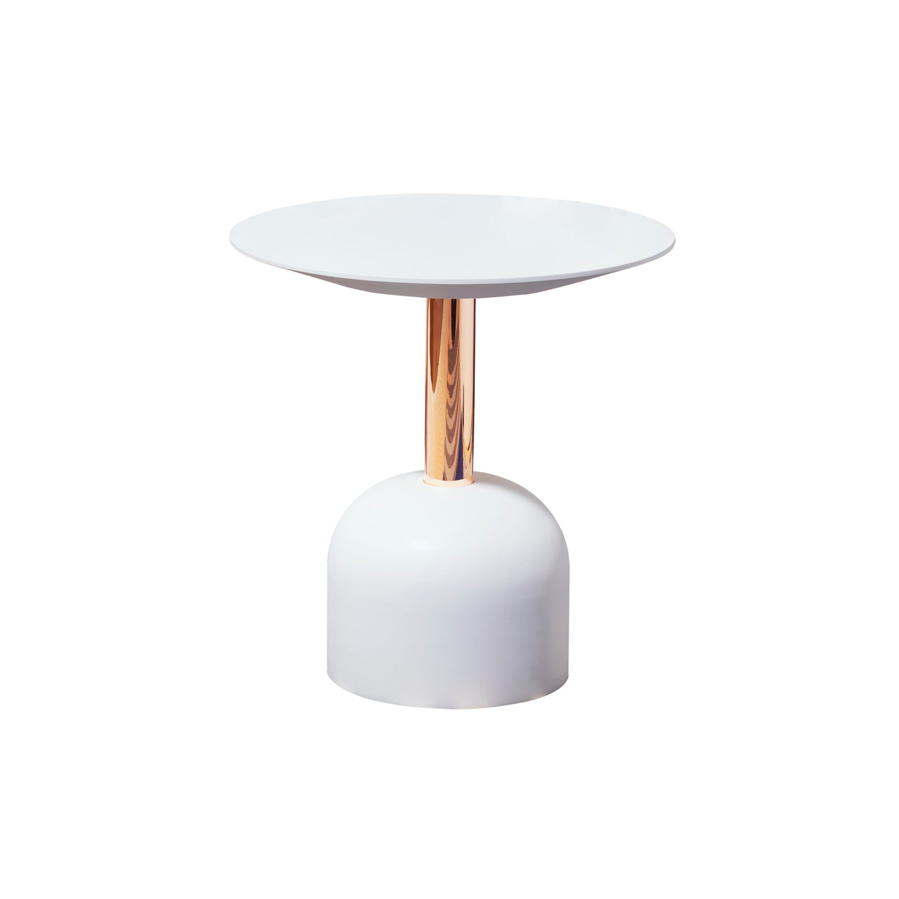 Illo Coffee Table: Small + Lacquered White + Copper + Lacquered White