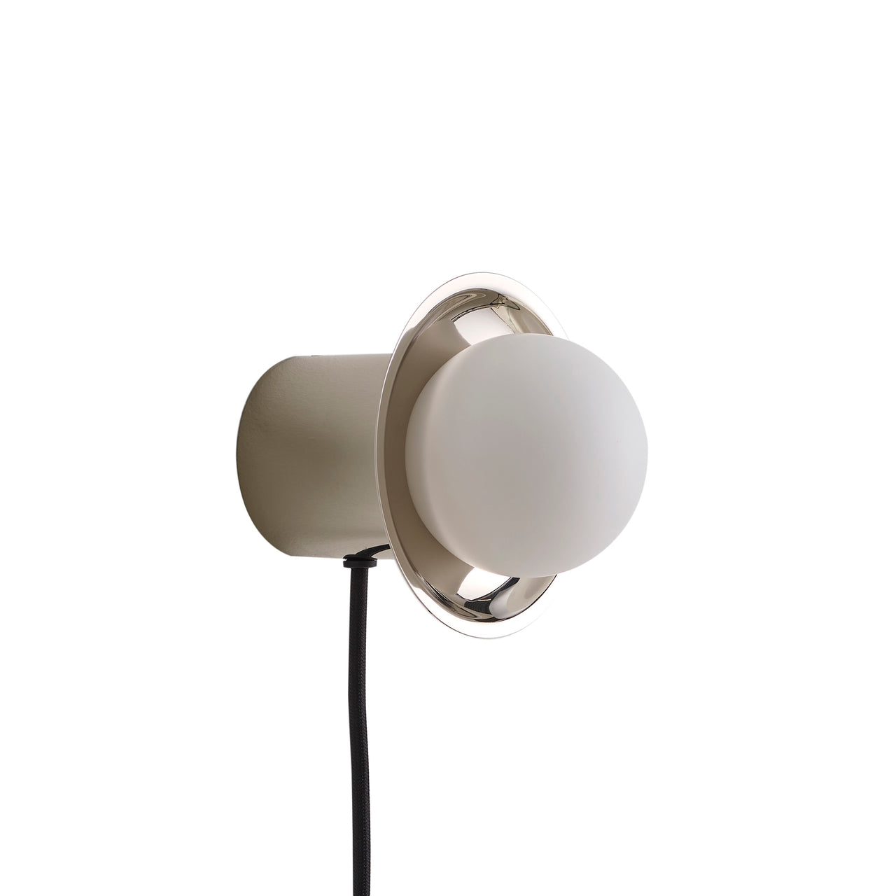 Janed Wall Light with Cable: Polished Nickel + Satin Nickel