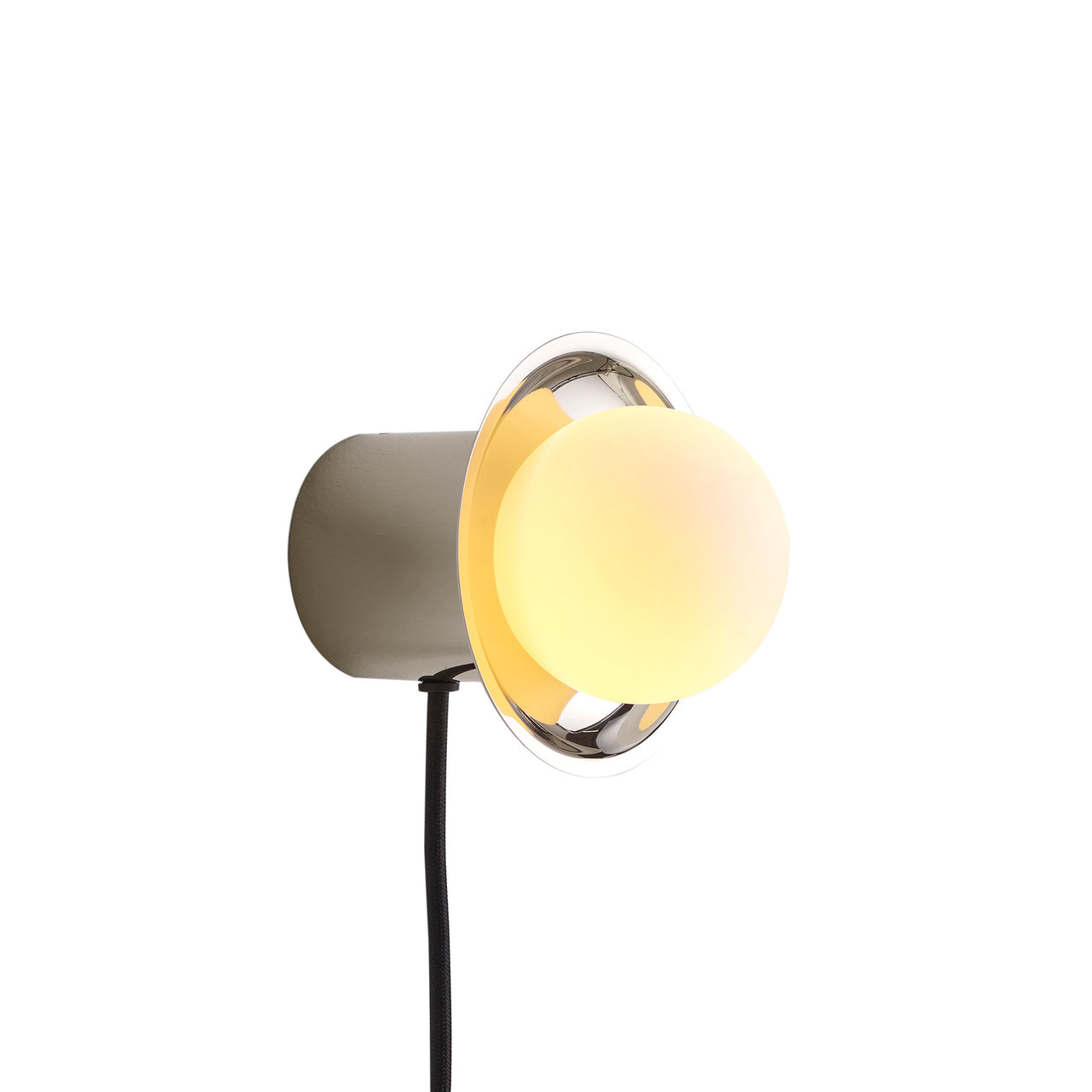 Janed Wall Light with Cable: Polished Nickel + Satin Nickel