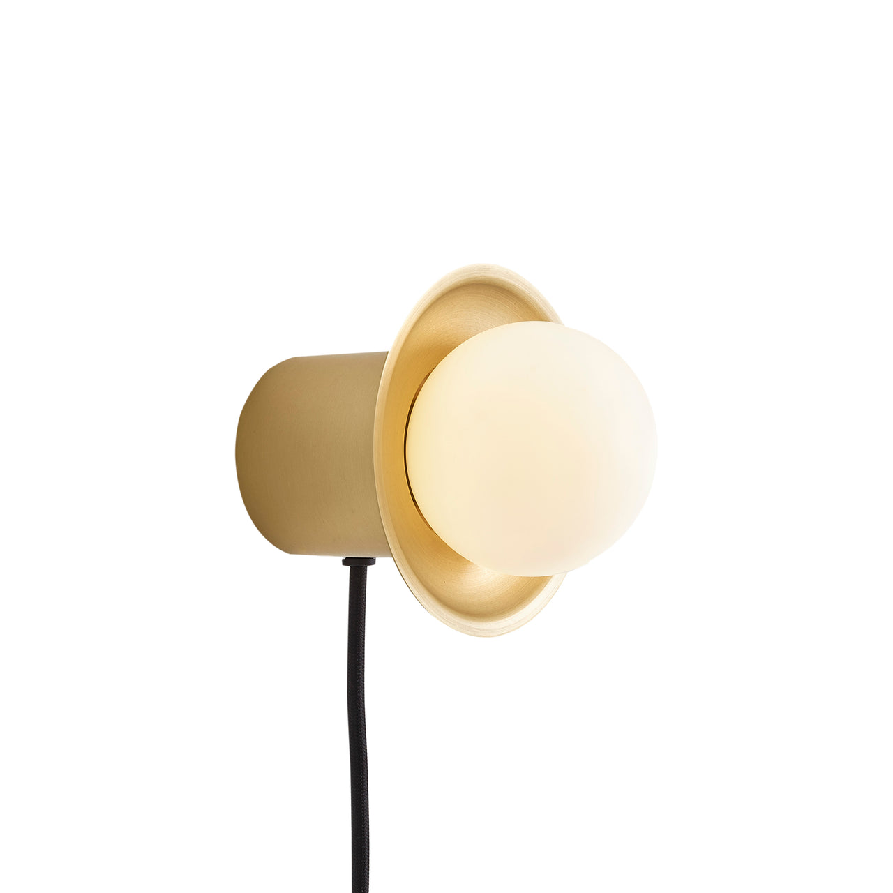 Janed Wall Light with Cable: Satin Brass + Satin Brass