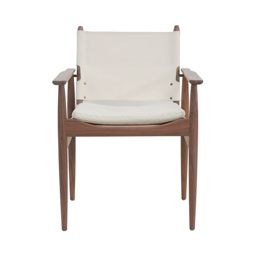Journey Dining Armchair: Canvas + Natural Walnut