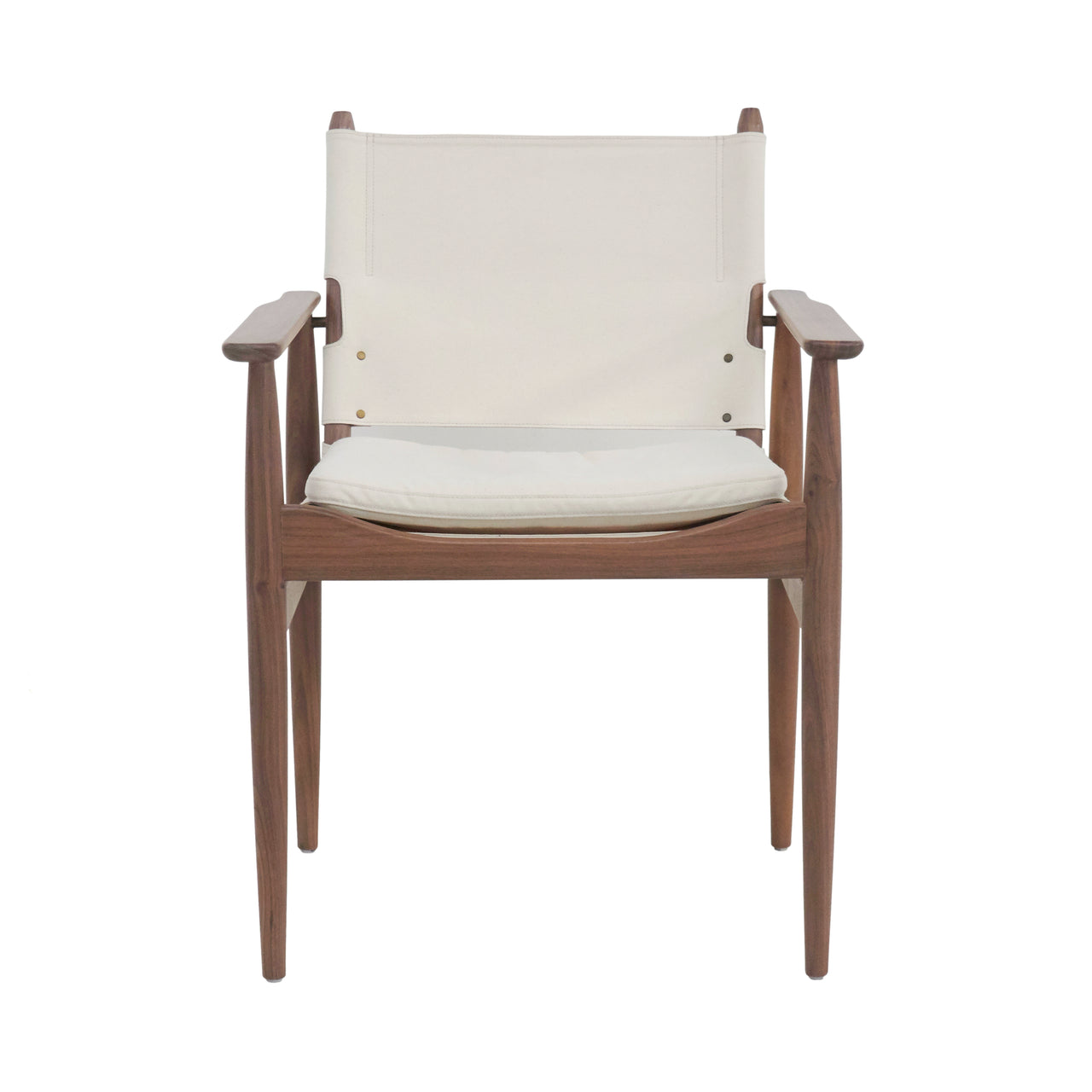 Journey Dining Armchair: Canvas + Natural Walnut